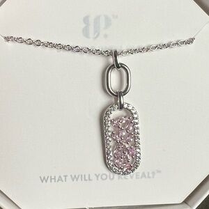 BP necklace rose quartz rhodium Double booked still made it